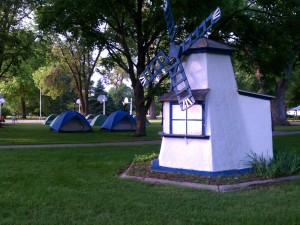 The outdoor campers tonight in the very nice city park at Pender.