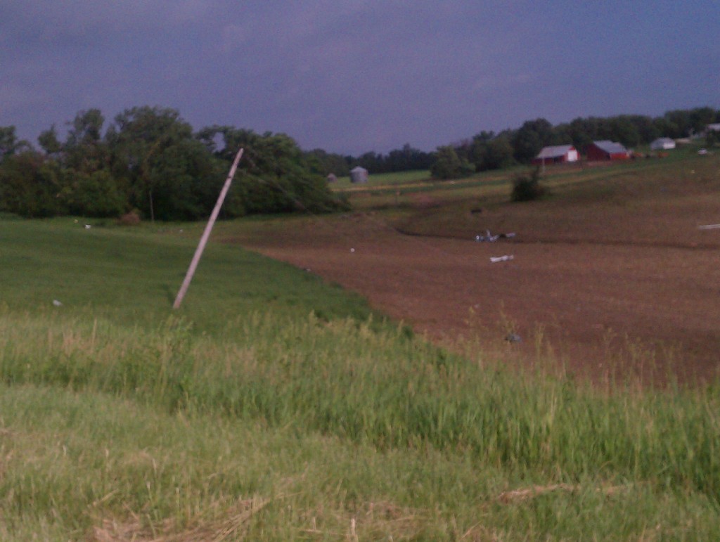 The storm path and debris after Pilger was hit. 