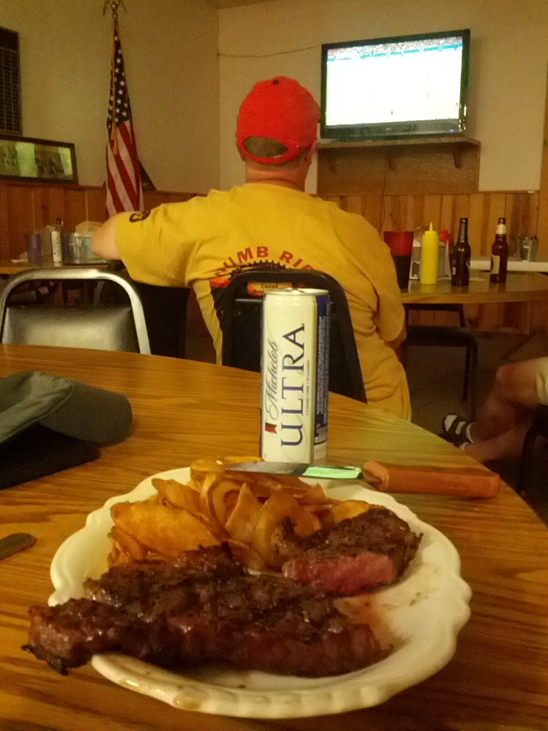 Dinner at the American Legion Hall.  Air conditioned and plenty of liquid refreshments (if you know what I mean)